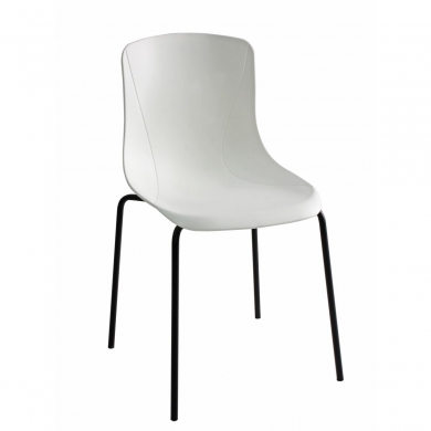 Rodos Boyalı Boru Ayaklı Beyaz Plastik Bekleme Sandalyesi