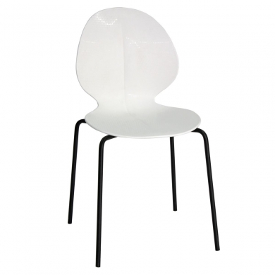Seyga Beyaz Plastik Boyalı Boru Ayaklı Bekleme Sandalyesi