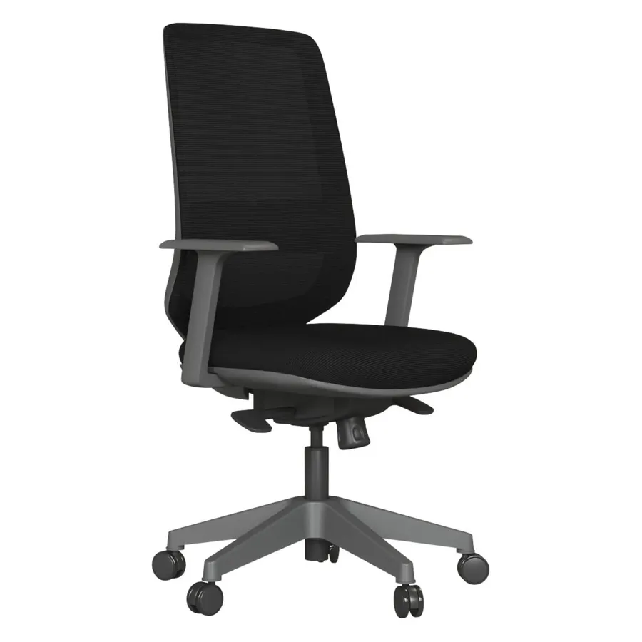 casella mbl 65 mabel çalışma / toplantı koltuğu — gri̇ gri̇ · plastik ayak · ayarlı kolçak